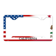 California|American Flag Novelty Metal License Plate Frame LPF-444 12.25" x 6.5" Standard Frame (LPF)