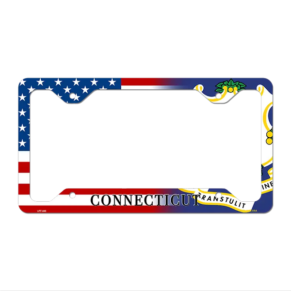 Connecticut|American Flag License Plate Frame | Smart Blonde