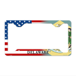 Delaware|American Flag Novelty Metal License Plate Frame LPF-447 12.25" x 6.5" Standard Frame (LPF)