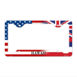 Hawaii|American Flag Novelty Metal License Plate Frame LPF-450 12.25" x 6.5" Standard Frame (LPF)