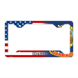 Idaho|American Flag Novelty Metal License Plate Frame LPF-451 12.25" x 6.5" Standard Frame (LPF)