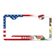 Illinois|American Flag Novelty Metal License Plate Frame LPF-452 12.25" x 6.5" Standard Frame (LPF)