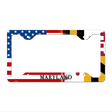 Maryland|American Flag Novelty Metal License Plate Frame LPF-459 12.25" x 6.5" Standard Frame (LPF)