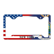 New York|American Flag Novelty Metal License Plate Frame LPF-471 12.25" x 6.5" Standard Frame (LPF)