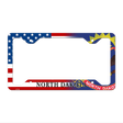 North Dakota|American Flag Novelty Metal License Plate Frame LPF-473 12.25" x 6.5" Standard Frame (LPF)