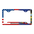 Pennsylvania|American Flag Novelty Metal License Plate Frame LPF-477 12.25" x 6.5" Standard Frame (LPF)