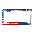 South Carolina|American Flag Novelty Metal License Plate Frame LPF-479 12" x 6" Standard Frame (LPF)