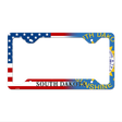 South Dakota|American Flag Novelty Metal License Plate Frame LPF-480 12.25" x 6.5" Standard Frame (LPF)