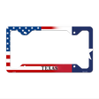 Texas|American Flag Novelty Metal License Plate Frame LPF-482 12" x 6" Standard Frame (LPF)