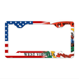 West Virginia|American Flag Novelty Metal License Plate Frame LPF-487 12.25" x 6.5" Standard Frame (LPF)