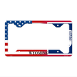 Wyoming|American Flag Novelty Metal License Plate Frame LPF-489 12" x 6" Standard Frame (LPF)