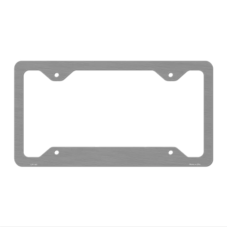 Brushed Aluminum Solid Novelty Metal License Plate Frame 12.25" x 6.5" Standard Frame (LPF)