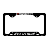 I Love Monterey Sea Otters Novelty Metal License Plate Frame LPF-493 12.25" x 6.5" Black Frame (LPF)