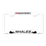 I Love Monterey Whales Novelty Metal License Plate Frame LPF-494 12.25" x 6.5" White Frame (LPF)
