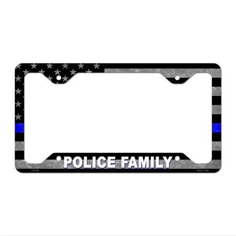 Police Family Novelty Metal License Plate Frame 12.25" x 6.5" Standard Frame (LPF)