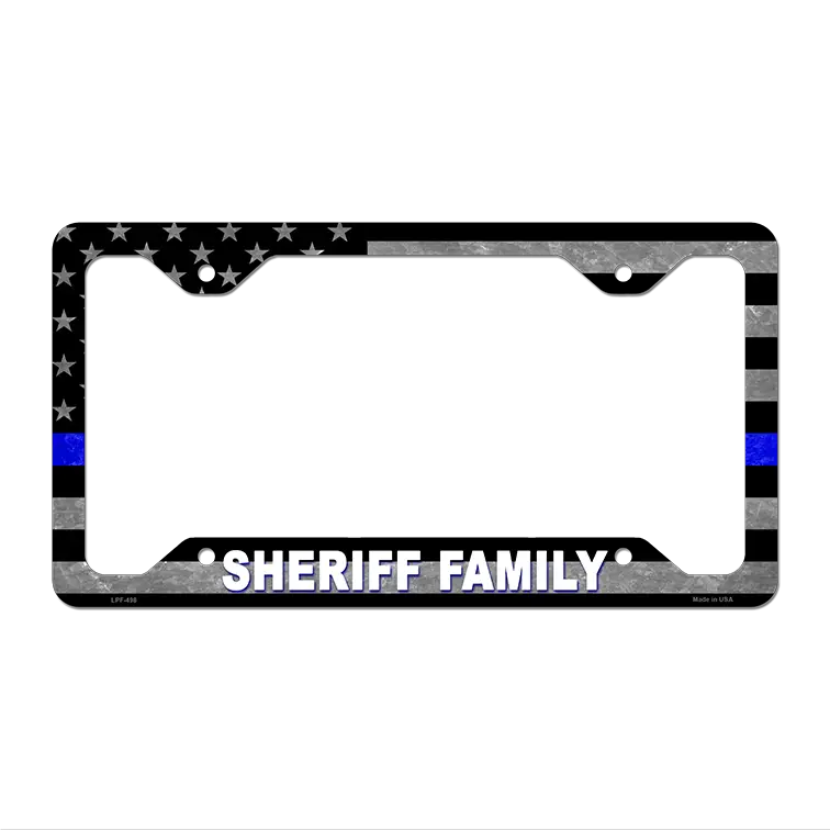 Sheriff Family Novelty Metal License Plate Frame 12.25" x 6.5" Standard Frame (LPF)