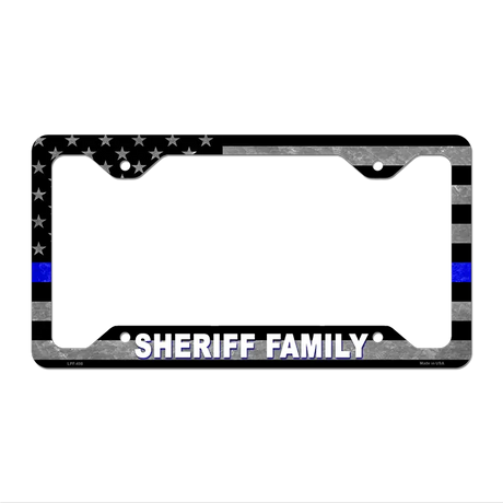 Sheriff Family Novelty Metal License Plate Frame 12.25" x 6.5" Standard Frame (LPF)