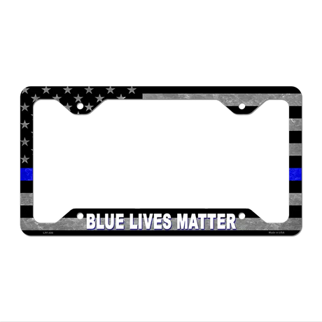 Blue Lives Matter Novelty Metal License Plate Frame 12.25" x 6.5" Standard Frame (LPF)