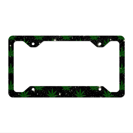 Weed Black Novelty Metal License Plate Frame 12.25" x 6.5" Standard Frame (LPF)