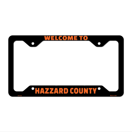 Welcome to Hazzard County Novelty Metal License Plate Frame 12.25" x 6.5" Standard Frame (LPF)