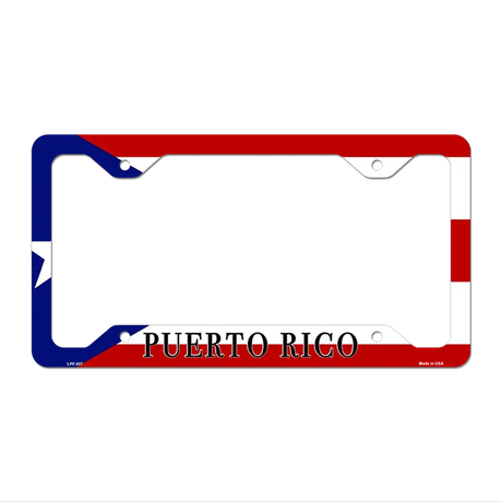 Puerto Rico Flag Novelty Metal License Plate Frame 12.25" x 6.5" Standard Frame (LPF)