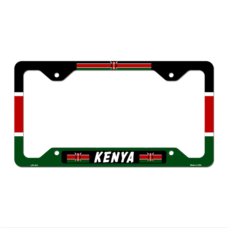 Kenya Flag Novelty Metal License Plate Frame 12.25" x 6.5" Standard Frame (LPF)