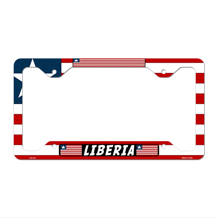 Liberia Flag Novelty Metal License Plate Frame 12.25" x 6.5" Standard Frame (LPF)