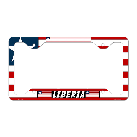Liberia Flag Novelty Metal License Plate Frame 12.25" x 6.5" Standard Frame (LPF)