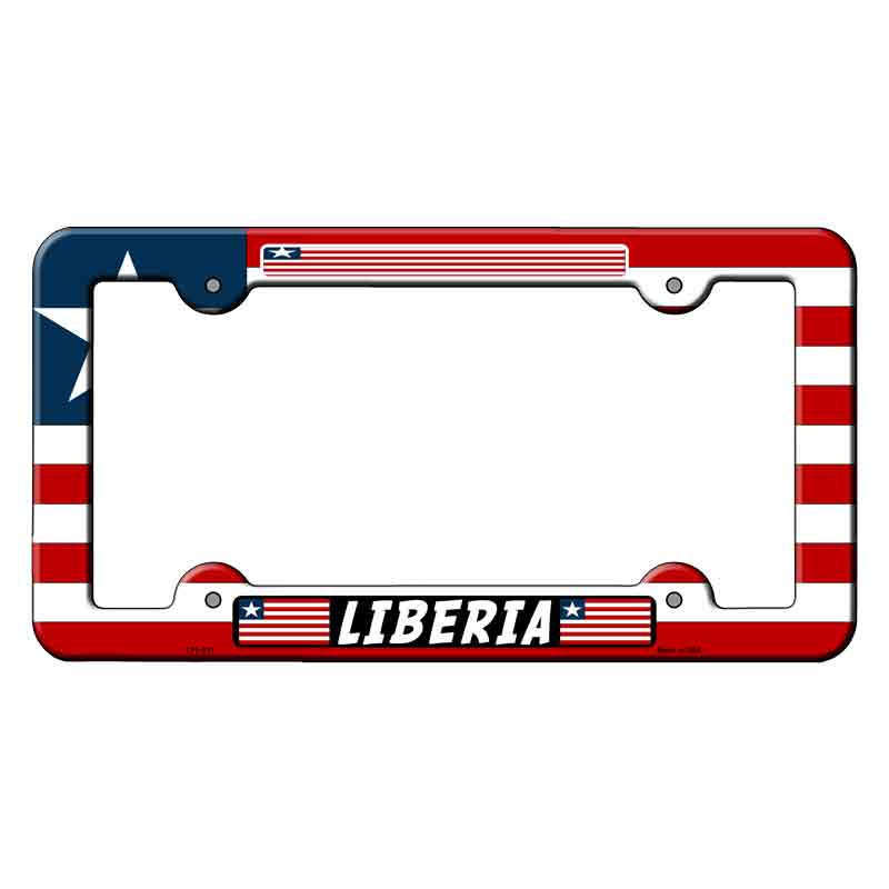 Liberia Flag Novelty Metal License Plate Frame