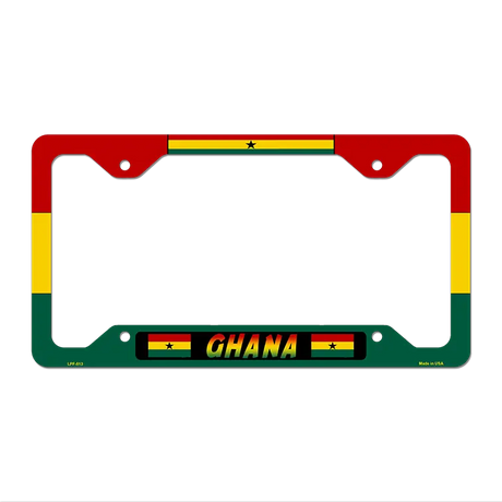 Ghana Flag Novelty Metal License Plate Frame 12.25" x 6.5" Standard Frame (LPF)
