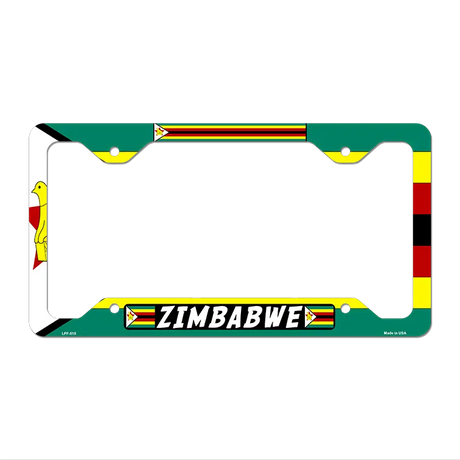 Zimbabwe Flag Novelty Metal License Plate Frame 12.25" x 6.5" Standard Frame (LPF)
