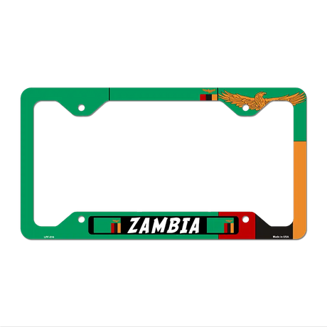 Zambia Flag Novelty Metal License Plate Frame 12.25" x 6.5" Standard Frame (LPF)