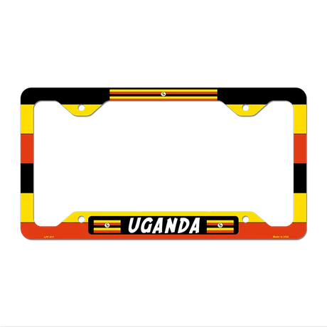 Uganda Flag Novelty Metal License Plate Frame 12.25" x 6.5" Standard Frame (LPF)