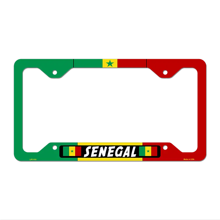 Senegal Flag Novelty Metal License Plate Frame 12.25" x 6.5" Standard Frame (LPF)