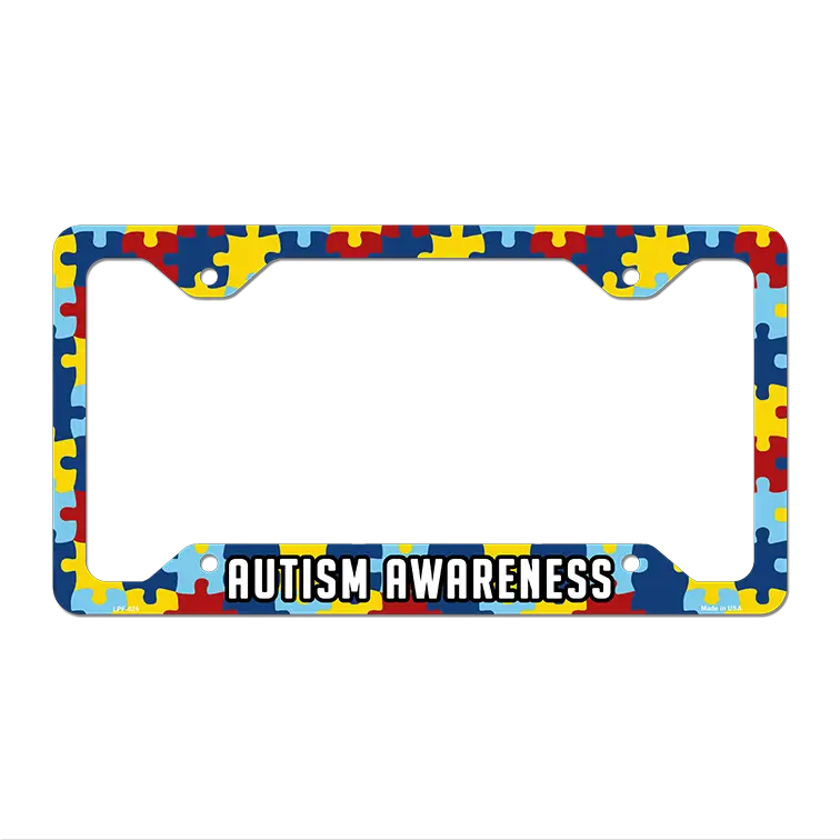 Autism Puzzle Novelty Metal License Plate Frame 12.25" x 6.5" Standard Frame (LPF)