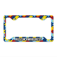 Autism Puzzle Novelty Metal License Plate Frame 12.25" x 6.5" Standard Frame (LPF)