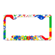 Autism with Ribbon and Heart Novelty Metal License Plate Frame 12.25" x 6.5" Standard Frame (LPF)