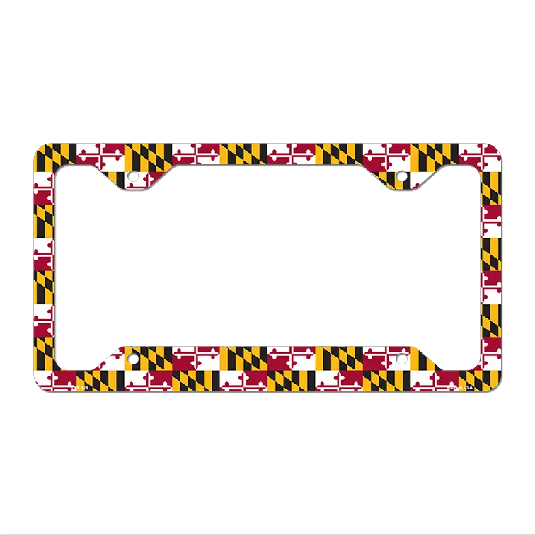 Maryland Flag Novelty Metal License Plate Frame 12.25" x 6.5" Standard Frame (LPF)