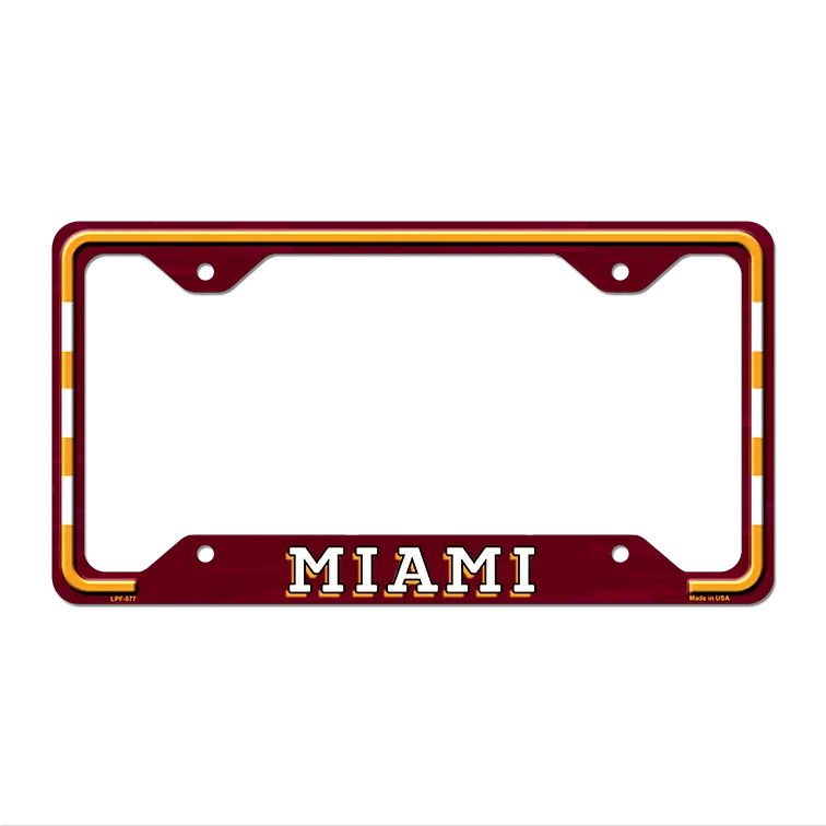 Miami Novelty Metal License Plate Frame LPF-577 12.25" x 6.5" Standard Frame (LPF)