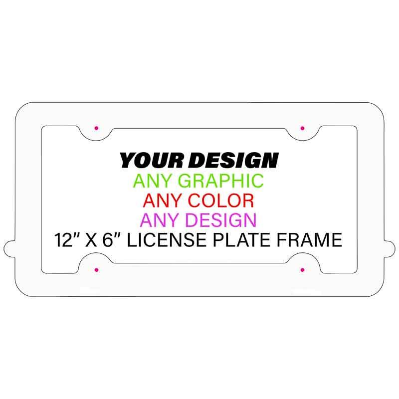 Personalized Custom Aluminum License Plate Tag Frame | 12" x 6"