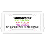 Personalized Custom Aluminum License Plate Tag Frame | 12" x 6"