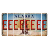 Alaska Kodiak Bear Cut License Plate Strips (Set of 8) E