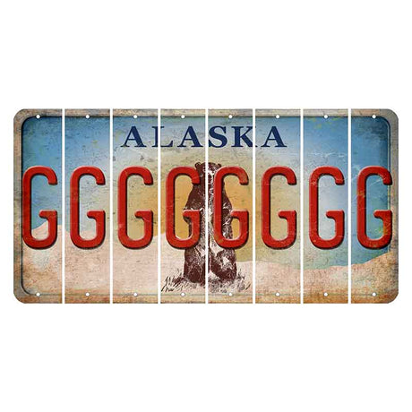 Alaska Kodiak Bear Cut License Plate Strips (Set of 8) G