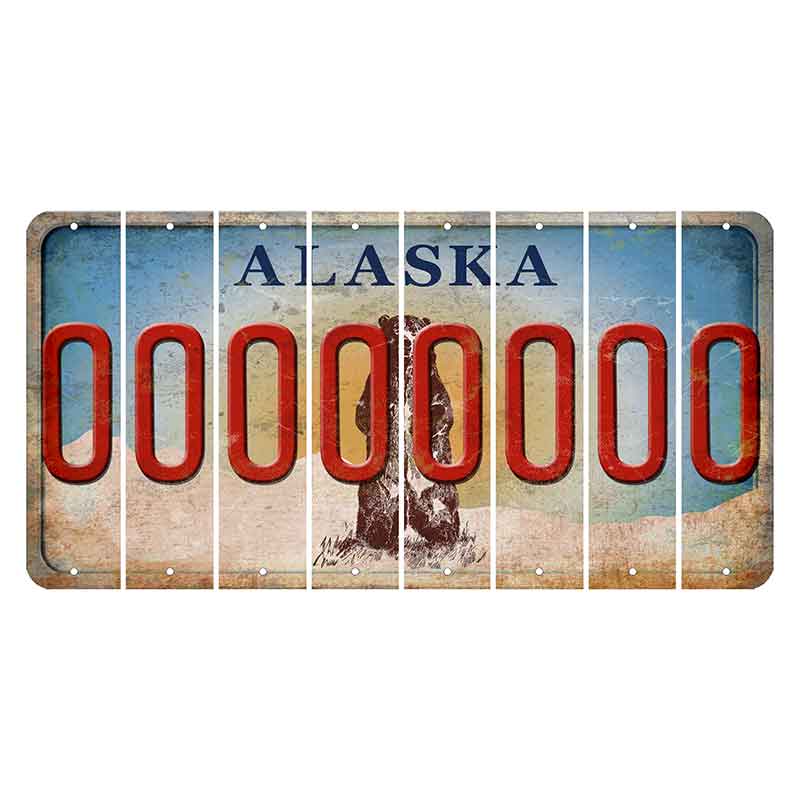 Alaska Kodiak Bear Cut License Plate Strips (Set of 8) O