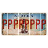 Alaska Kodiak Bear Cut License Plate Strips (Set of 8) P