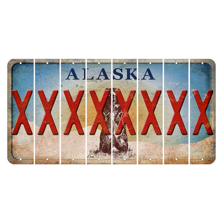 Alaska Kodiak Bear Cut License Plate Strips (Set of 8) X