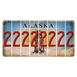 Alaska Kodiak Bear Cut License Plate Strips (Set of 8) 2