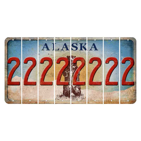 Alaska Kodiak Bear Cut License Plate Strips (Set of 8) 2