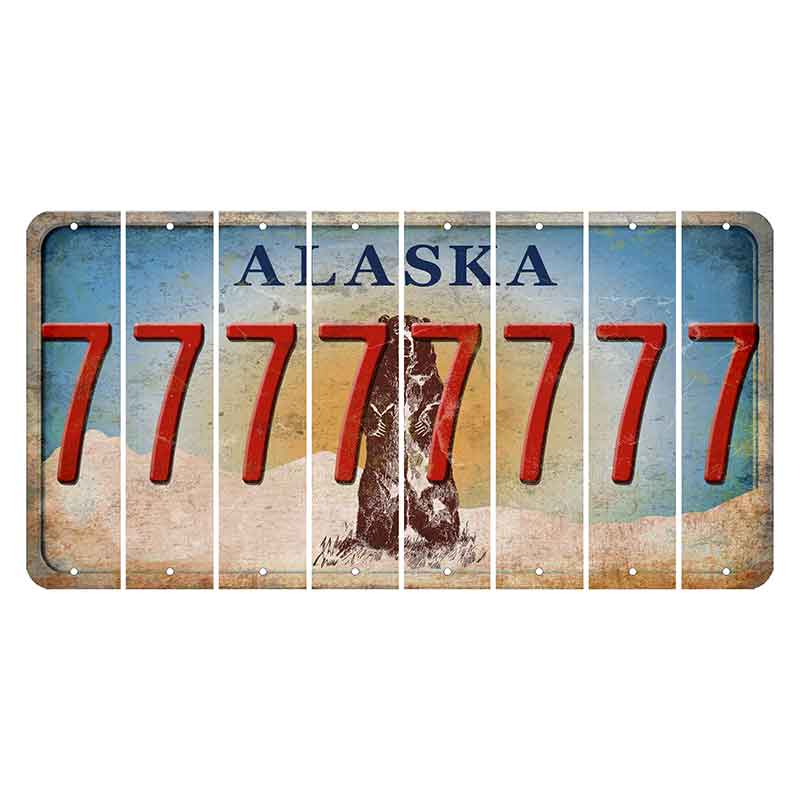 Alaska Kodiak Bear Cut License Plate Strips (Set of 8) 7