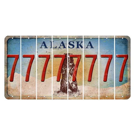 Alaska Kodiak Bear Cut License Plate Strips (Set of 8) 7